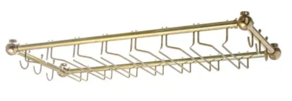 Picture of UPDATE INTERNATIONAL GLASS RACK, 36" X 14", BRASS