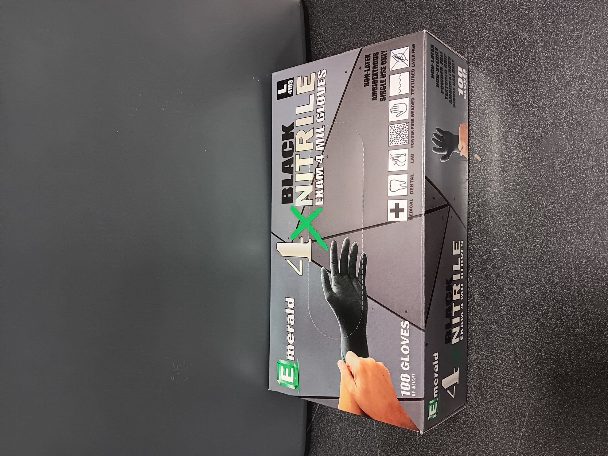 Picture of BERTARELLI CUTLERY BLACK NITRILE GLOVE, LARGE