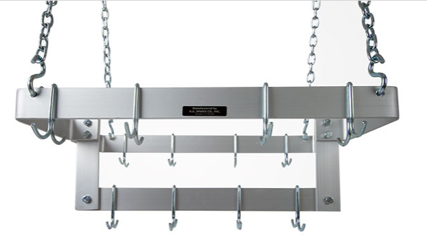Picture of SPARKE, H.A. CEILING MOUNT POT RACK,21"X24",ALUM.,12ea DOUBLE HOOKS