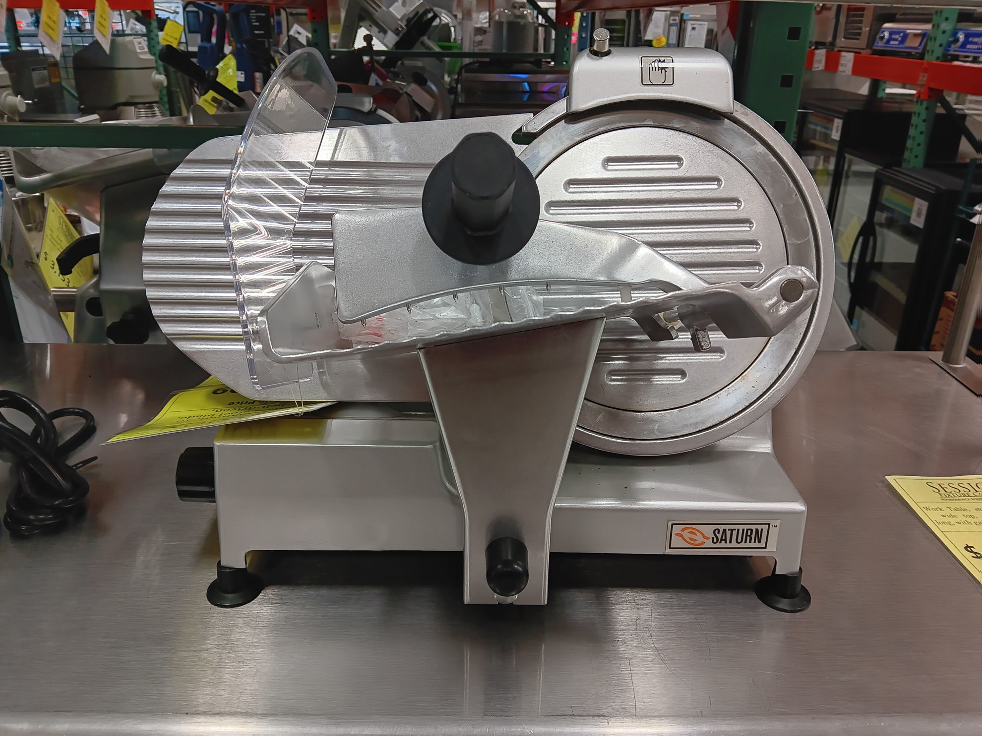Picture of SATURN Food Slicer, 1/3 HP, electric, manual, 10" stainless steel blade, belt-driven