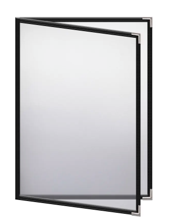 Picture of RISCH, H.R. DOUBLE 8 1/2" x 11" MENU COVER WITH BLACK LEATHERETTE BINDIN